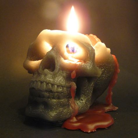 Bleeding Skull Candles