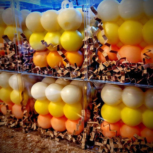 Candy Corn Bubble Candle