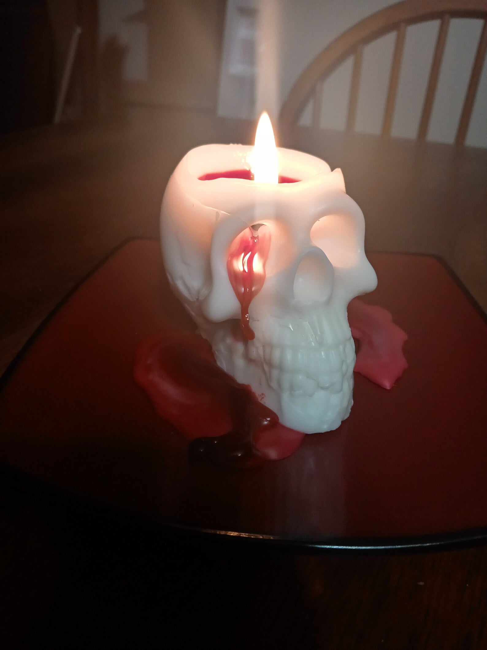 Bleeding Skull Candles