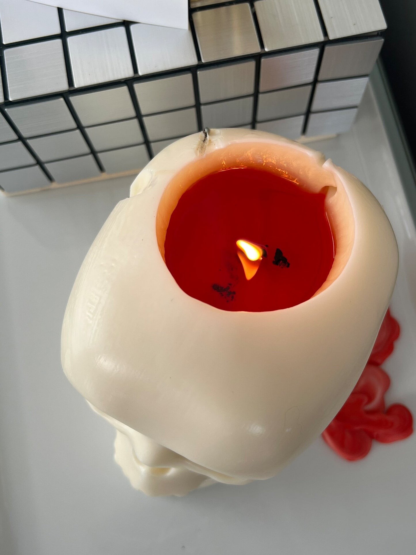 Bleeding Skull Candles